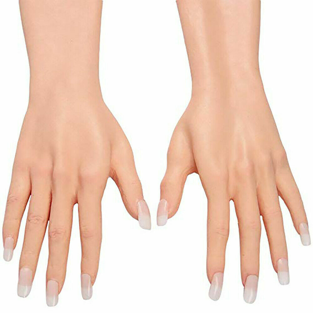Realistic Silicone Hand Skin Female Gloves for Crossdresser Drag Queen 60cm