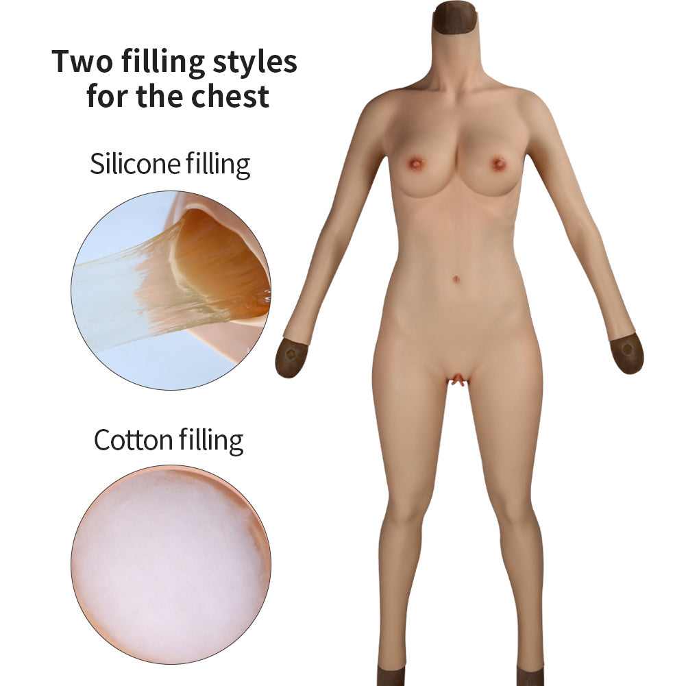 Oil-Free Silicone Full Bodysuit C And E Cup Ninth Pants-D7 series U-charmmore Crossdressing