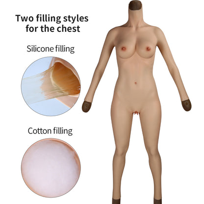 Oil-Free Silicone Full Bodysuit C And E Cup Ninth Pants-D7 series U-charmmore Crossdressing