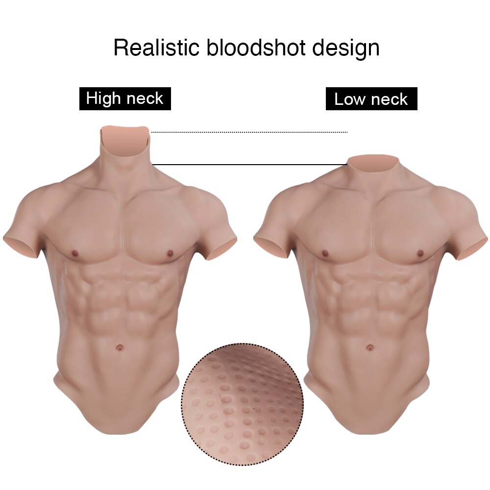New Upgraded Artificial Muscle Belly Macho Realistic Vest Soft  Man Simulation Silicone Chest Suit U-charmmore Crossdressing