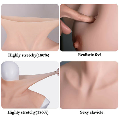 C D E G Cup Silicone  Short Collar Breastplate For Drag Queen Crossdresser